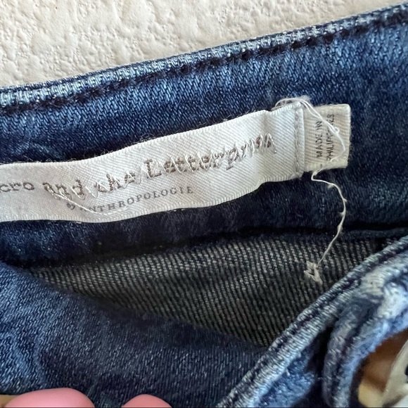 Pilcro & The Letterpress Button Fly Faint Printed Pants Printed Denim 26 - Picture 9 of 11